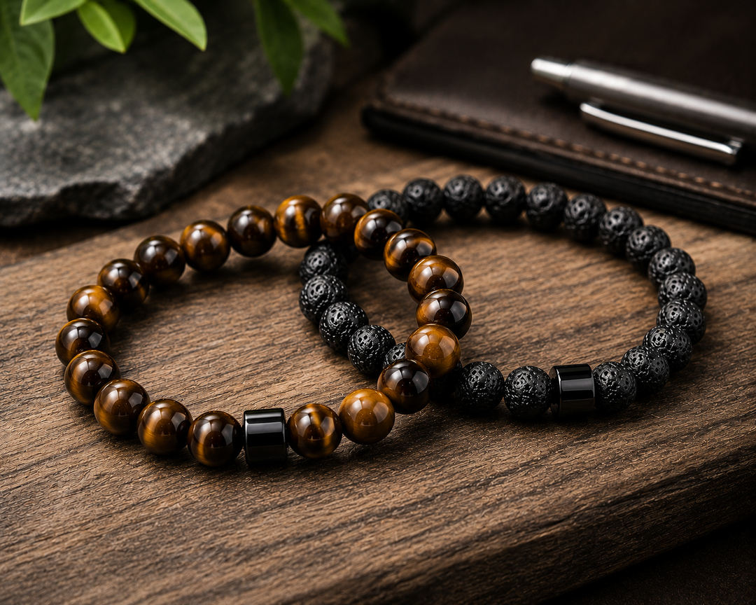 ILC Signature Bracelet Pair (Tiger Eye Bracelet + Lava Stone Bracelet)