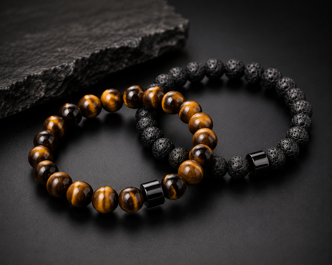ILC Signature Bracelet Pair (Tiger Eye Bracelet + Lava Stone Bracelet)