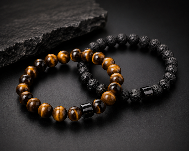 ILC Signature Bracelet Pair (Tiger Eye Bracelet + Lava Stone Bracelet)