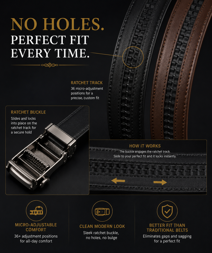 ILC Executive Elite Gift Set™ | Premium Men's Wallet, Dual Ratchet Belt & Bracelet Collection