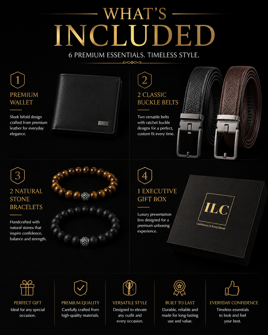 ILC Confidence Executive Gift Set™ | 5-Piece Premium Men's Gift Collection